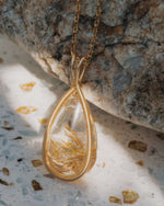 Load image into Gallery viewer, small teardrop golden rutilated quartz pendant