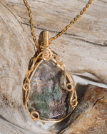 Load image into Gallery viewer, seabed world green phantom quartz pendant