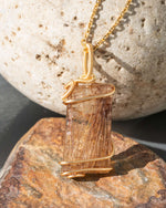 Load image into Gallery viewer, pharaoh golden rutilated quartz pendant