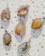 Load image into Gallery viewer, “rabbit hair” quartz pendant in silver setting