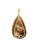 Load image into Gallery viewer, teardrop brown rutilated quartz pendant