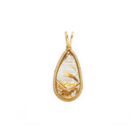 Load image into Gallery viewer, small teardrop golden rutilated quartz pendant