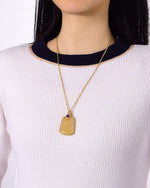 Load image into Gallery viewer, small golden rutilated quartz tower pendant