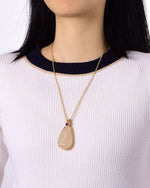 Load image into Gallery viewer, teardrop white rutilated quartz pendant