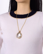 Load image into Gallery viewer, oval white seabed world phantom quartz pendant