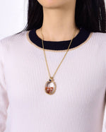 Load image into Gallery viewer, oval hematoid quartz pendant