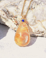 Load image into Gallery viewer, medium teardrop gold rutilated quartz pendant