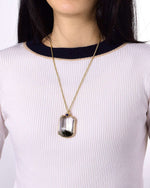 Load image into Gallery viewer, water clear green phantom quartz pendant