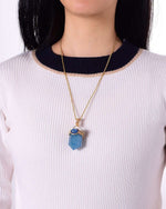 Load image into Gallery viewer, short aquamarine obelisk pendant