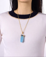 Load image into Gallery viewer, large aquamarine obelisk pendant