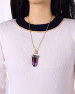 Load image into Gallery viewer, amethyst obelisk pendant