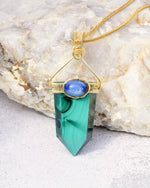 Load image into Gallery viewer, Bold Malachite Obelisk Pendant