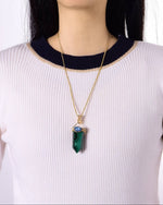 Load image into Gallery viewer, Petite Malachite Obelisk Pendant