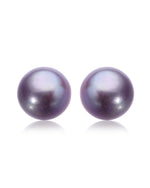 Load image into Gallery viewer, 11mm metallic grey freshwater pearl stud earrings