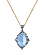 Load image into Gallery viewer, vintage natural aquamarine silver pendant