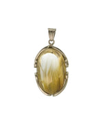 Load image into Gallery viewer, “rabbit hair” quartz pendant in silver setting