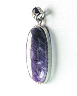 Load image into Gallery viewer, Charoite Pendant (Oval Sterling Silver) on a white background