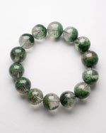 Load image into Gallery viewer, Green Phantom Quartz Bracelet (Dense Inclusion) on a white background