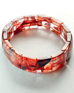 Load image into Gallery viewer, Hematoid Quartz Bracelet (Red Square Cut) on a white background
