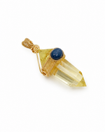 Load image into Gallery viewer, Handmade Small Double Pointed Clear Citrine Pendant