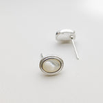 Load image into Gallery viewer, Silver Classical Oval Stud Earrings
