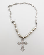 Load image into Gallery viewer, Cross Pendant Pearl Necklace