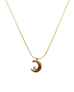 Load image into Gallery viewer, Gold Moon Stone Necklace