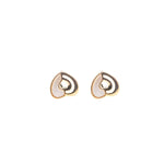 Load image into Gallery viewer, Golden Heart to Heart Stud Earrings