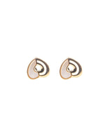 Load image into Gallery viewer, Golden Heart to Heart Stud Earrings