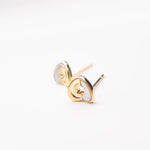Load image into Gallery viewer, Golden Heart to Heart Stud Earrings