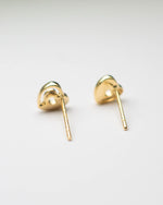 Load image into Gallery viewer, Golden Heart to Heart Stud Earrings