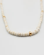 Load image into Gallery viewer, Egg Cream Chalcedony Stone Necklace