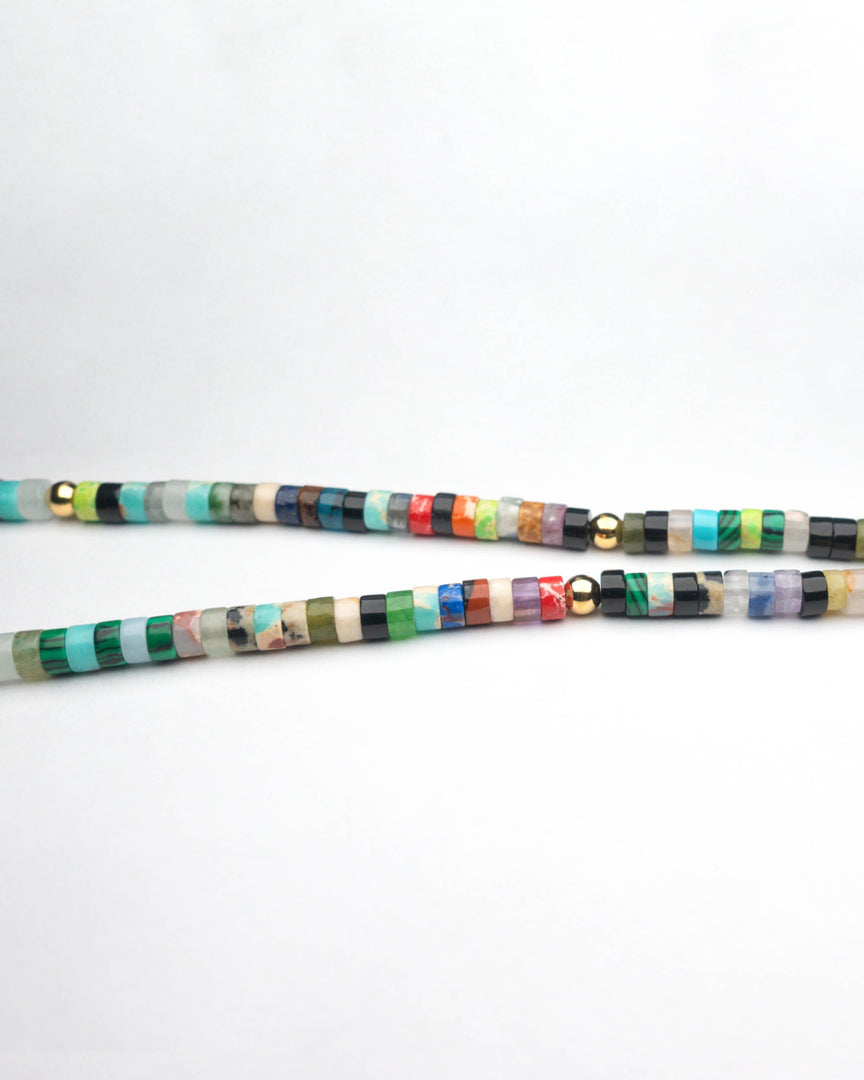 Rainbow Line Stone Necklace