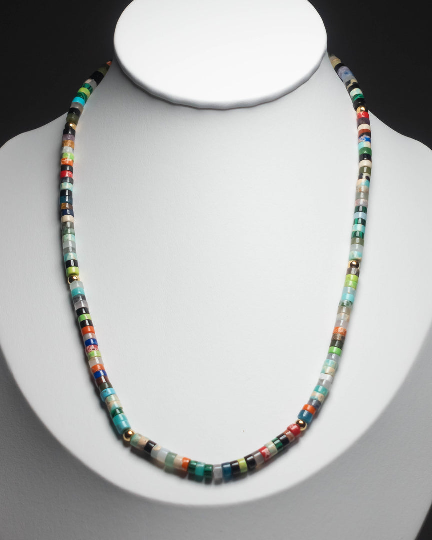 Rainbow Line Stone Necklace