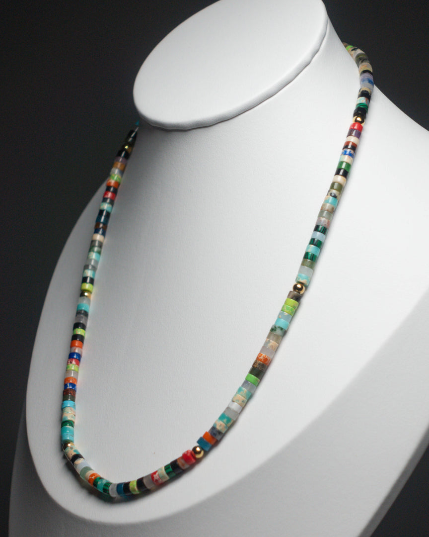 Rainbow Line Stone Necklace