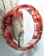 Load image into Gallery viewer, Red Hematoid Quartz Square Bracelet