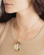 Load image into Gallery viewer, droplet green phantom quartz pendant
