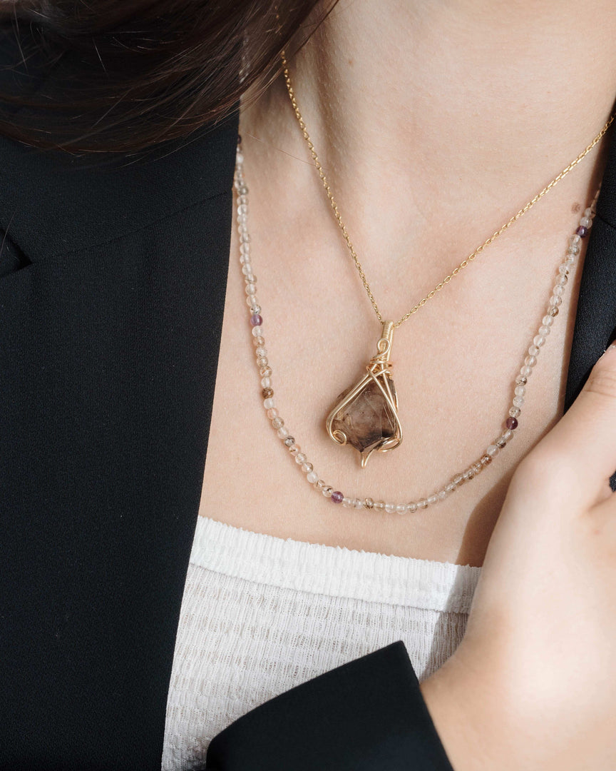 smoky super seven pendant