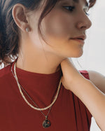 Load image into Gallery viewer, round phantom quartz pendant in silver setting