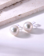 Load image into Gallery viewer, 12mm round freshwater pearl stud earrings