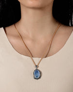Load image into Gallery viewer, vintage natural aquamarine silver pendant