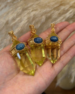 Load image into Gallery viewer, Handmade Large Double Pointed Natural Citrine Pendant | Exceptional Clarity