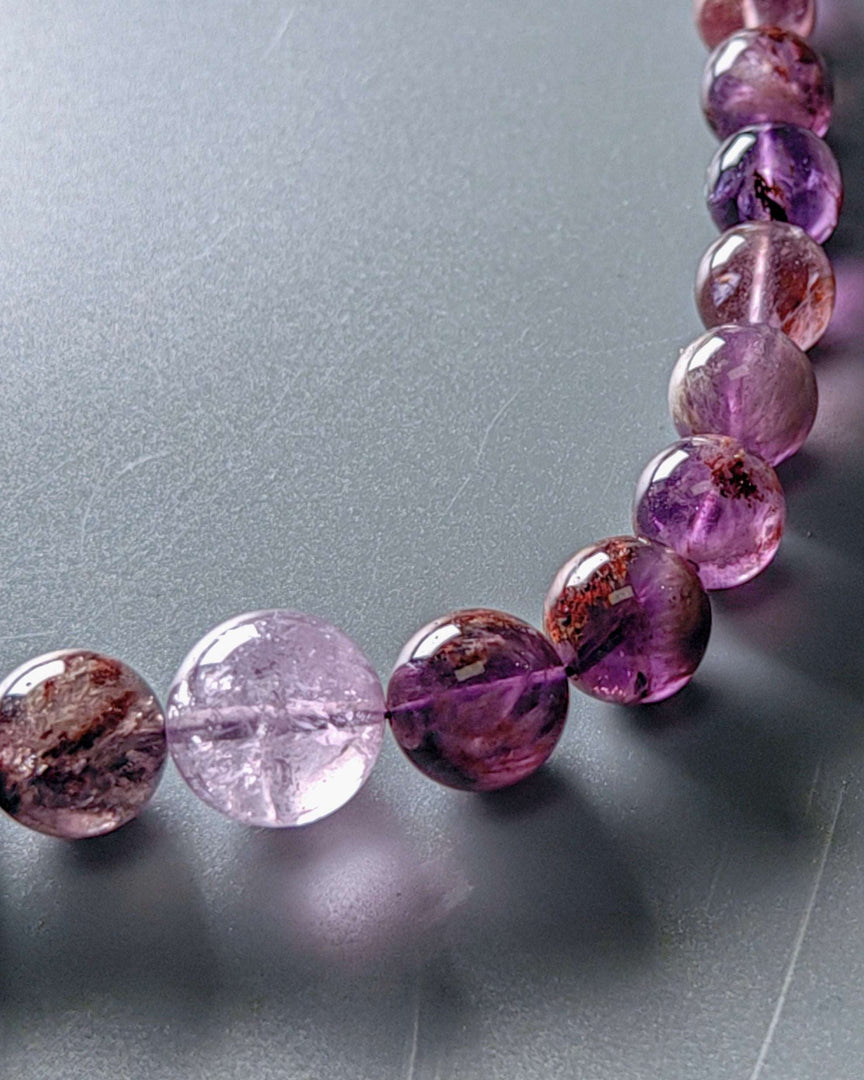 purple phantom quartz necklace