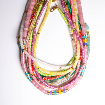 colorful gemstone necklace for spring