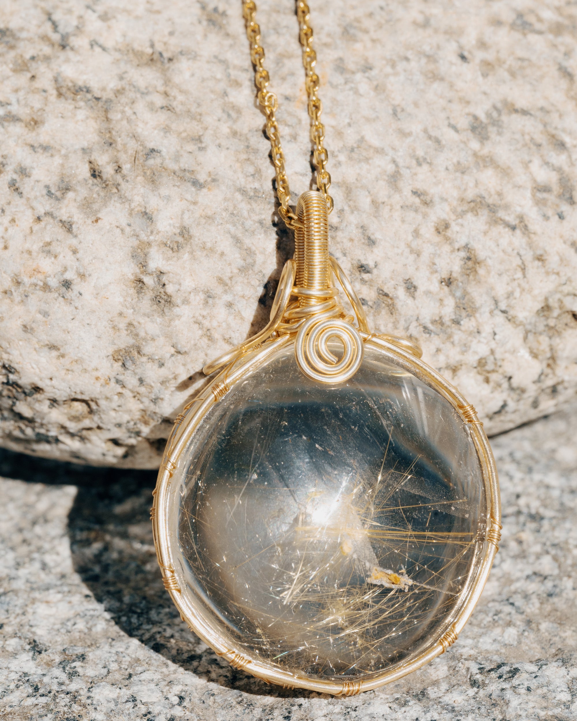 Golden Rutilated Quartz outlet Necklace