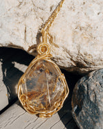 Load image into Gallery viewer, sphere golden rutilated quartz pendant
