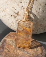 Load image into Gallery viewer, the starry night golden rutilated quartz pendant
