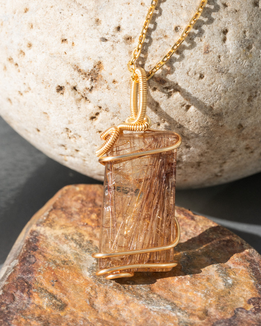 pharaoh golden rutilated quartz pendant