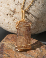 Load image into Gallery viewer, pharaoh golden rutilated quartz pendant
