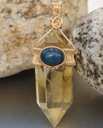 chubby double pointed citrine pendant